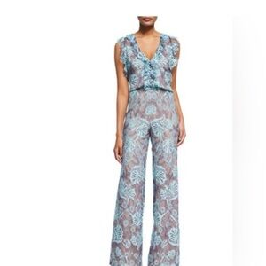 Alexis Blue and White Lace Jumpsuit